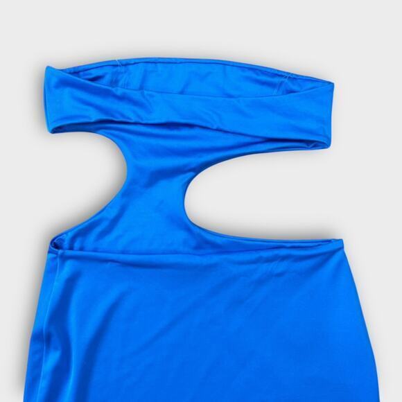 BAOBAB Collection Mambo Asymmetric Cut Out Mini‎ Dress Azulado Blue Large New - Picture 9 of 15